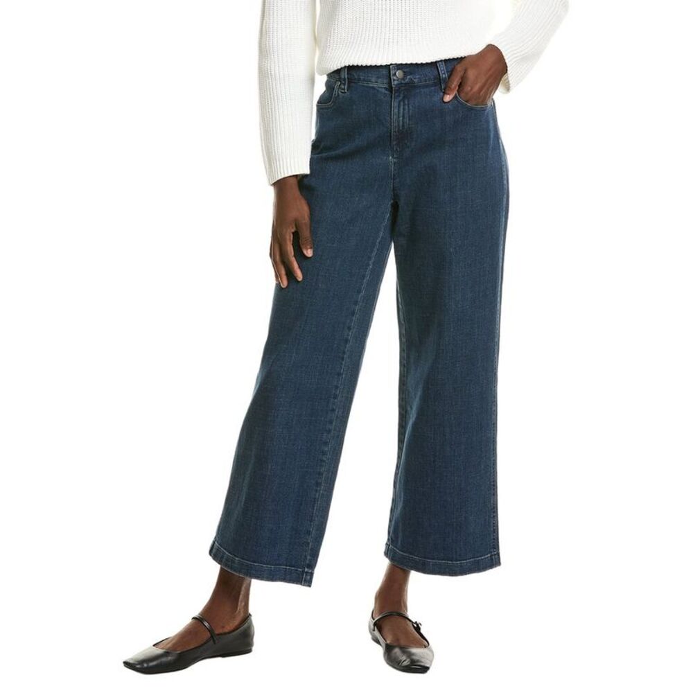 Eileen Fisher Womens Petite Flare Wide Jean